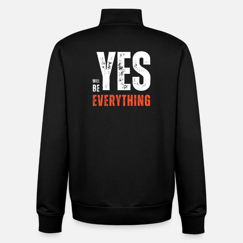 Yes Everything - Sweat zippé unisexe en coton bio Stanley/Stella - noir
