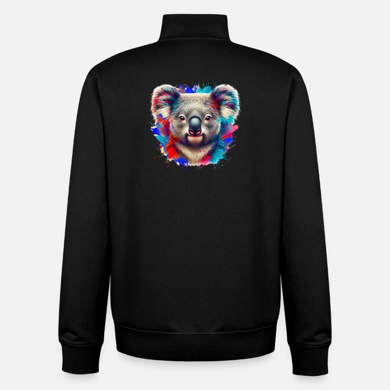 Koala - Unisex Organic Zip Sweatshirt von Stanley/Stella - Schwarz