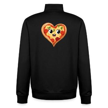 happy love pizza - Unisex Organic Zip Sweatshirt by Stanley/Stella - black - Back - AI Model Male 185 light (185cm)