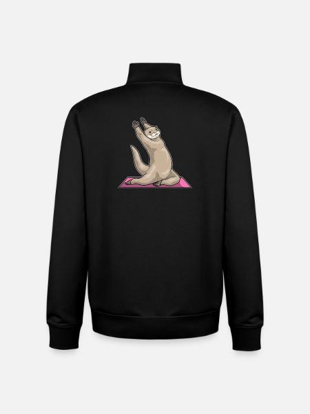 Otter Yoga Fitness Gymnastics - Unisex Organic Zip Sweatshirt by Stanley/Stella - black