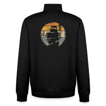 Sea Sailing Retro Design – Maritimes Motiv - Unisex Organic Zip Sweatshirt von Stanley/Stella - Schwarz - Hinten - AI Model Male 185 light (185cm)
