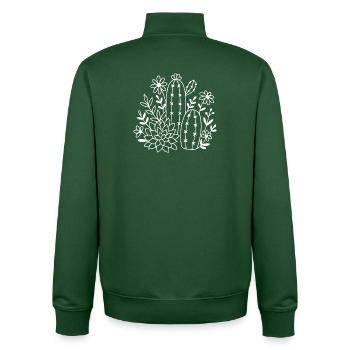 Desert Garden Blooms - Unisex Organic Zip Sweatshirt by Stanley/Stella - bottle green - Back - AI Model Male 185 dark (185cm)