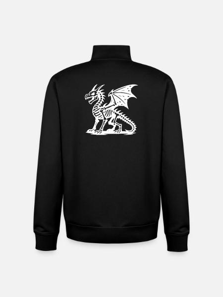 Mythical Dragon Skeleton Retro Design - Unisex Organic Zip Sweatshirt by Stanley/Stella - black