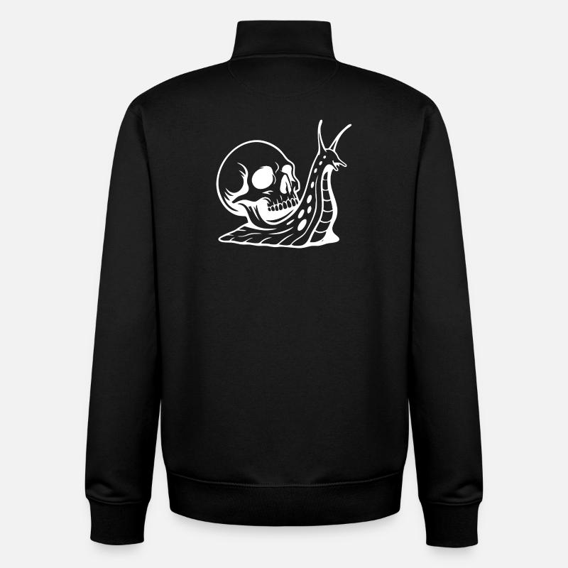 Gothic Skull with Serpent Design - Unisex Organic Zip Sweatshirt by Stanley/Stella - black