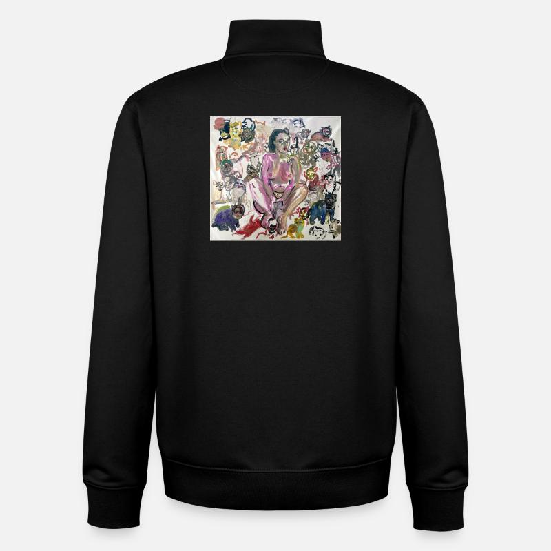 It ́s a Cat World - Unisex Organic Zip Sweatshirt by Stanley/Stella - black