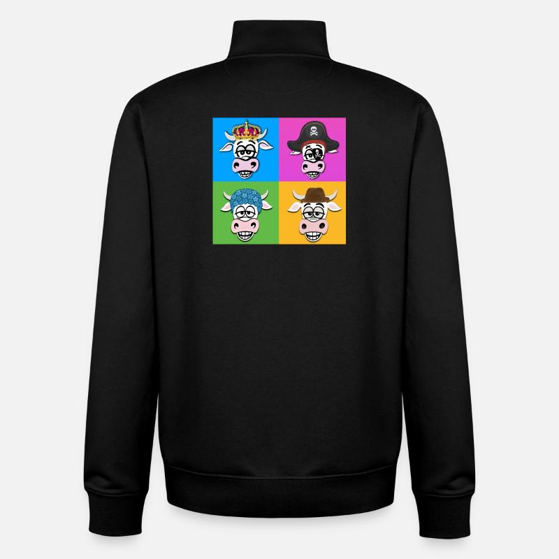 Kuh-Quartett - Unisex Organic Zip Sweatshirt von Stanley/Stella - Schwarz