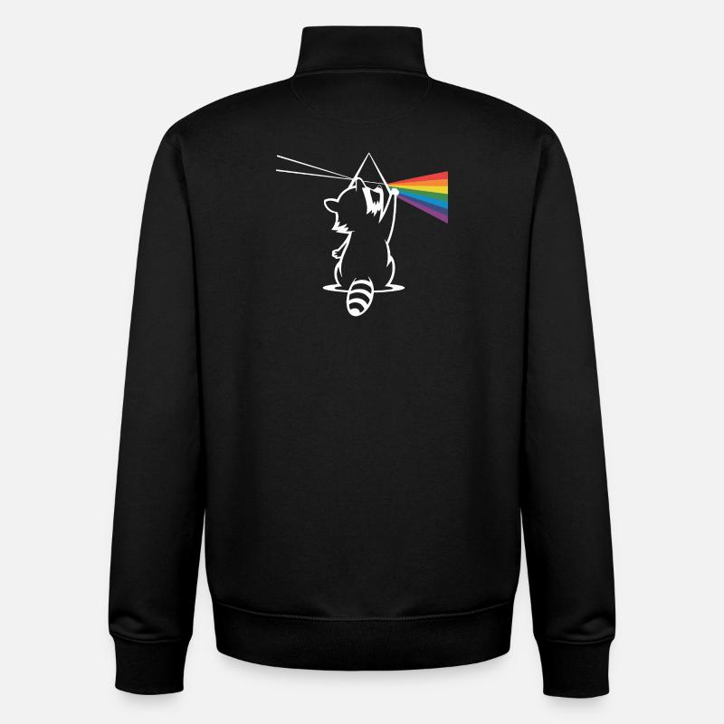 Waschbär Mit Prisma Und Regenbogen Spektrum - Unisex Organic Zip Sweatshirt von Stanley/Stella - Schwarz
