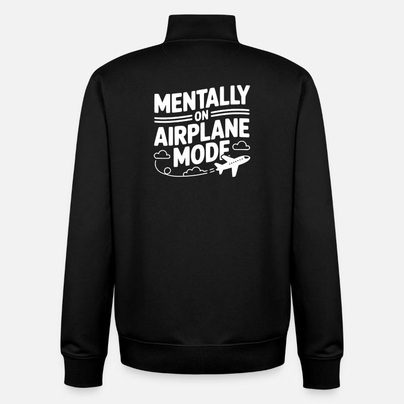 Mental im Flugzeugmodus - Unisex Organic Zip Sweatshirt von Stanley/Stella - Schwarz