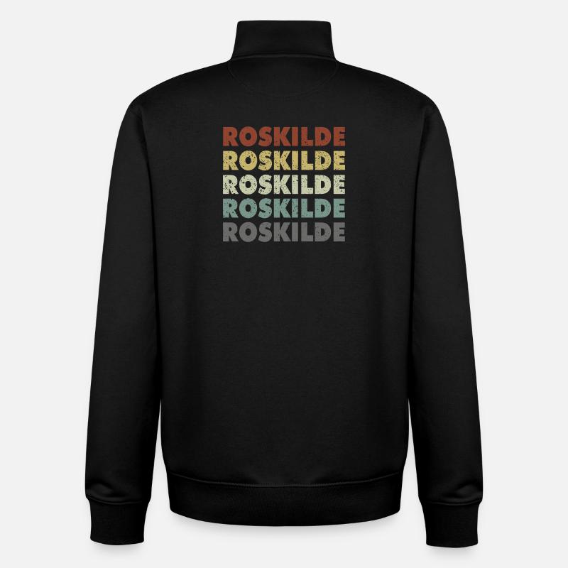Roskilde - Danemark - Danemark - Scandinavie - Sweat zippé unisexe en coton bio Stanley/Stella - noir