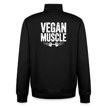Vegan Muscle - Unisex Organic Zip Sweatshirt by Stanley/Stella - black - Back - AI Model Male 185 light (185cm)
