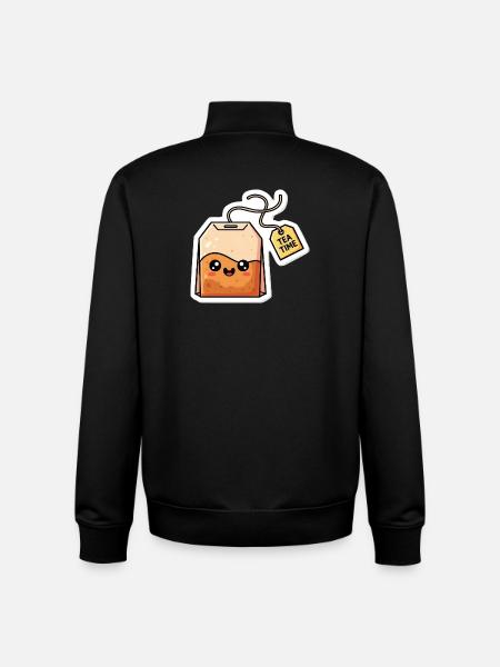 Kawaii Teebeutel Tea Time - Unisex Organic Zip Sweatshirt von Stanley/Stella - Schwarz