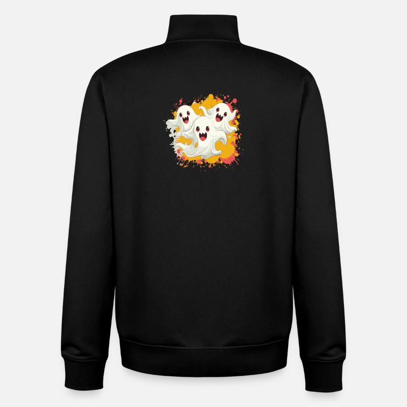 Geister Trio Comic - Unisex Organic Zip Sweatshirt von Stanley/Stella - Schwarz