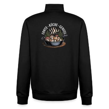 Mushroom Picking Mushrooms Picking Mushroom Hunters Forest - Unisex Organic Zip Sweatshirt by Stanley/Stella - black - Back - AI Model Male 185 light (185cm)