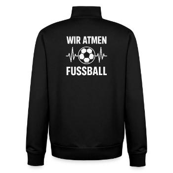Wir atmen Fußball – Fanliebe Design - Unisex Organic Zip Sweatshirt von Stanley/Stella - Schwarz - Hinten - AI Model Male 185 light (185cm)