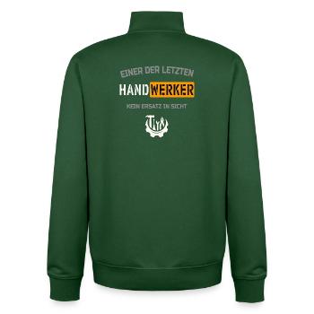 L’un des derniers artisans et non un remplaçant - Sweat zippé unisexe en coton bio Stanley/Stella - vert bouteille - Dos - AI Model Male 185 dark (185cm)