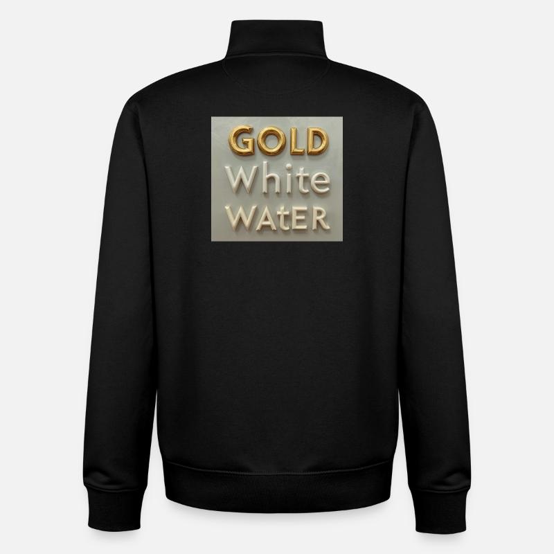 Golden White Water Typography - Unisex Organic Zip Sweatshirt by Stanley/Stella - black
