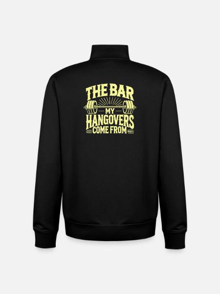 Funny Gym Bar Bodybuilding Gift - Unisex Organic Zip Sweatshirt by Stanley/Stella - black