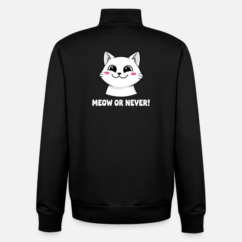 Miaou ou jamais chat - Sweat zippé unisexe en coton bio Stanley/Stella - noir