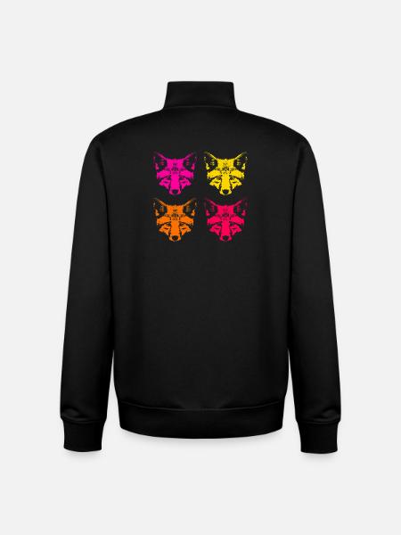 Renards de couleur - Sweat zippé unisexe en coton bio Stanley/Stella - noir