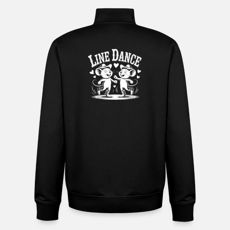 Line Dance Mäuse Illustration - Unisex Organic Zip Sweatshirt von Stanley/Stella - Schwarz