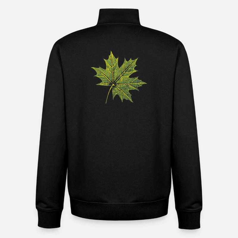 Maple Leaf - Forest & Nature BOTANIK - Unisex Organic Zip Sweatshirt by Stanley/Stella - black