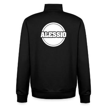 Vorname Alessio - Unisex Organic Zip Sweatshirt von Stanley/Stella - Schwarz - Hinten - AI Model Male 185 light (185cm)