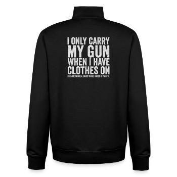 I'm Just Carrying My Gun – Funny Gun Rights – - Unisex Organic Zip Sweatshirt by Stanley/Stella - black - Back - AI Model Male 185 light (185cm)