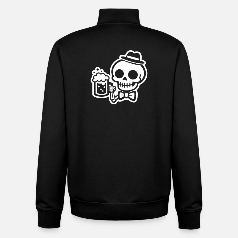 Skelett Bier - Unisex Organic Zip Sweatshirt von Stanley/Stella - Schwarz