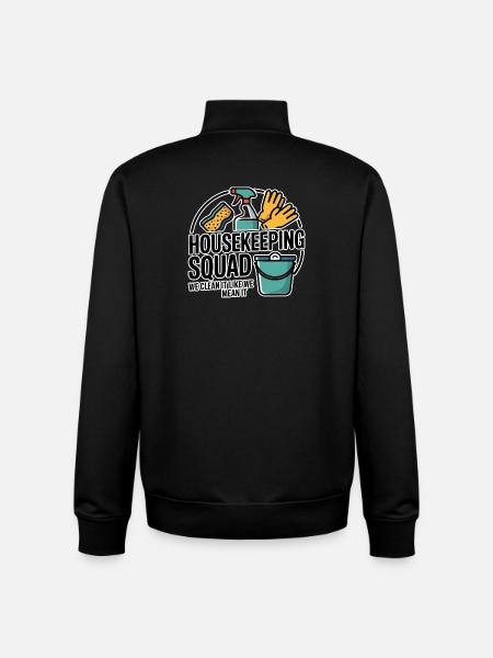 Funny Cleaning Design - Unisex Organic Zip Sweatshirt by Stanley/Stella - black