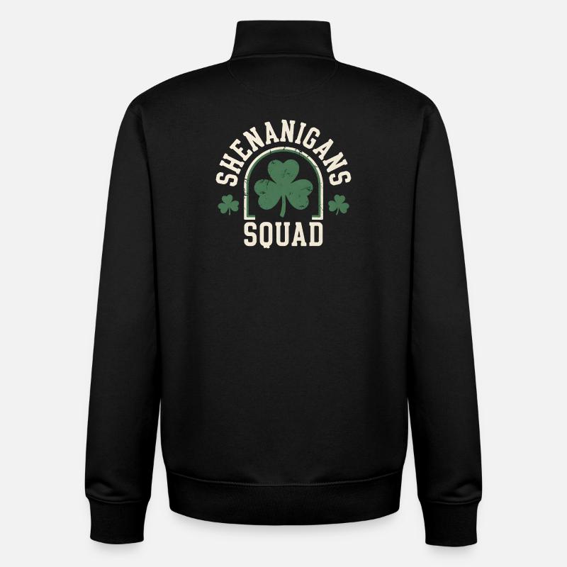 Shenanigans Squad Shamrock Spaß - Unisex Organic Zip Sweatshirt von Stanley/Stella - Schwarz