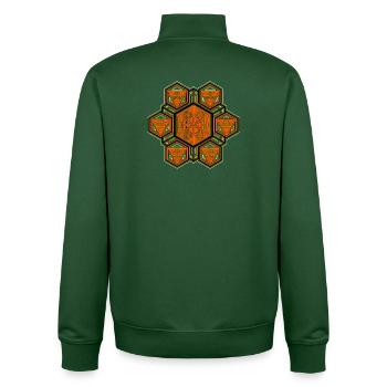 Psytrance Festival Yoga Meditation Hexagon Mandala - Unisex Organic Zip Sweatshirt von Stanley/Stella - Flaschengrün - Hinten - AI Model Male 185 dark (185cm)