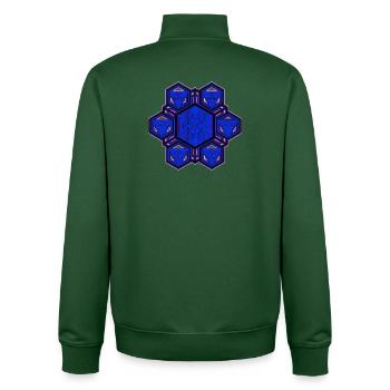 Festival Wear Trance Goa Rave Techno Party Mandala - Unisex Organic Zip Sweatshirt by Stanley/Stella - bottle green - Back - AI Model Male 185 dark (185cm)