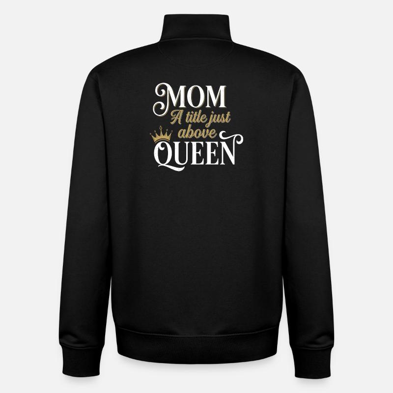 Mère Reine – Titre ci-dessus - Sweat zippé unisexe en coton bio Stanley/Stella - noir