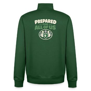 Family Provision Emergency Planner Prepper - Unisex Organic Zip Sweatshirt by Stanley/Stella - bottle green - Back - AI Model Male 185 dark (185cm)