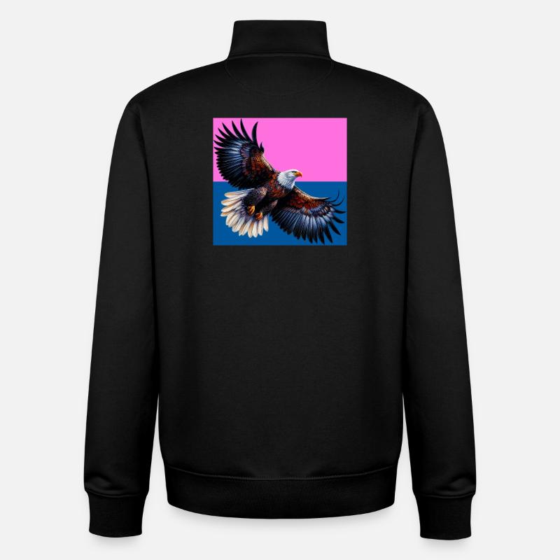 eagle - Unisex Organic Zip Sweatshirt by Stanley/Stella - black