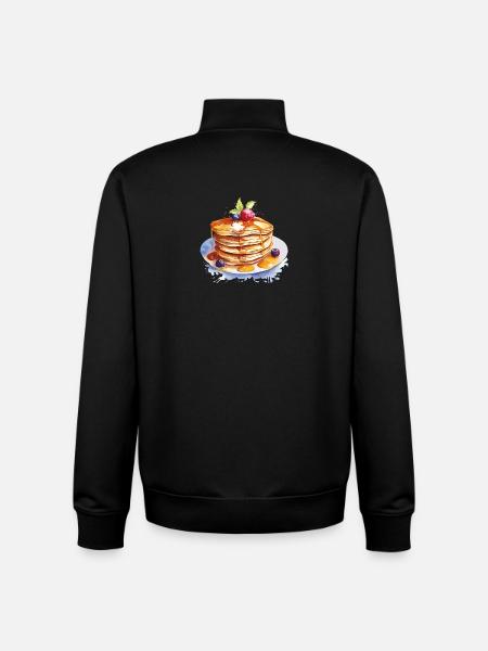Crêpes à l’aquarelle avec du sirop - Sweat zippé unisexe en coton bio Stanley/Stella - noir