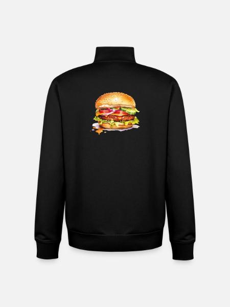 Burger - Sweat zippé unisexe en coton bio Stanley/Stella - noir