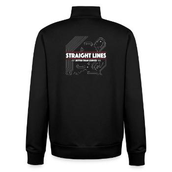 Straight lines instead of curves - Unisex Organic Zip Sweatshirt by Stanley/Stella - black - Back - AI Model Male 185 light (185cm)