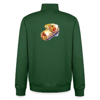 Bunter Gemüse-Wrap Illustration - Unisex Organic Zip Sweatshirt von Stanley/Stella - Flaschengrün - Hinten - AI Model Male 185 dark (185cm)