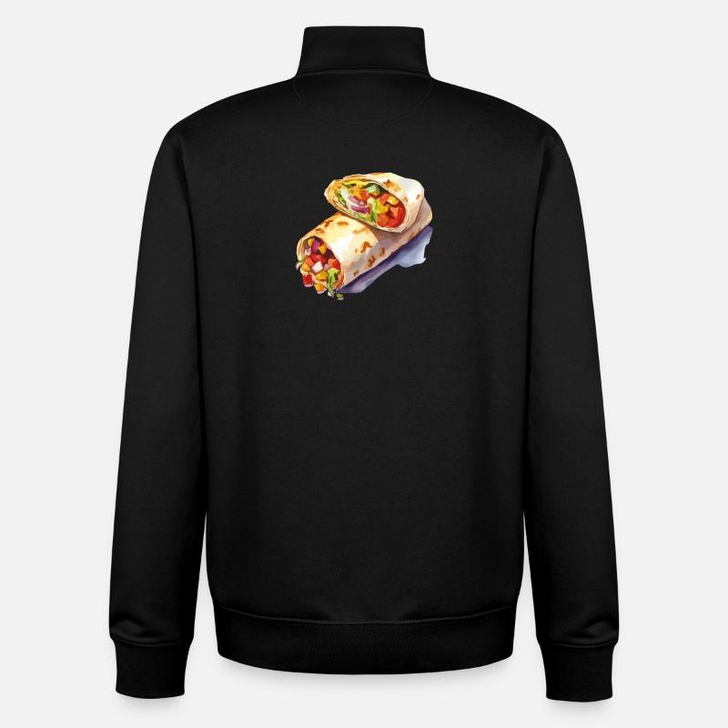 Bunter Gemüse-Wrap Illustration - Unisex Organic Zip Sweatshirt von Stanley/Stella - Schwarz