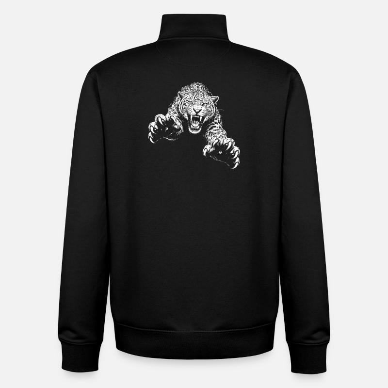 jaguar - Sweat zippé unisexe en coton bio Stanley/Stella - noir