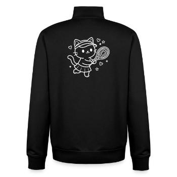 Kawaii Katze Tennisspieler - Unisex Organic Zip Sweatshirt von Stanley/Stella - Schwarz - Hinten - AI Model Male 185 light (185cm)