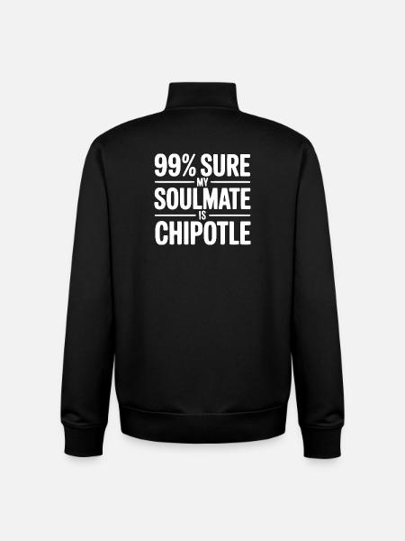 99% seguro de que mi alma gemela es Chipotle - Sudadera unisex con cremallera de algodón orgánico de Stanley/Stella - negro