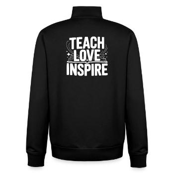 lehren Liebe Inspirieren - Unisex Organic Zip Sweatshirt von Stanley/Stella - Schwarz - Hinten - AI Model Male 185 light (185cm)