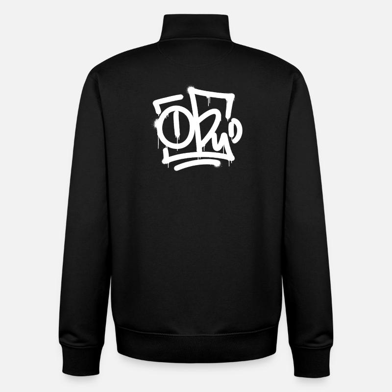 Éclaboussure de graffiti TOBY - Sweat zippé unisexe en coton bio Stanley/Stella - noir