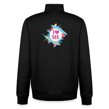 Self-Confidence Character Strength Coach I Love Me - Unisex Organic Zip Sweatshirt by Stanley/Stella - black - Back - AI Model Male 185 light (185cm)