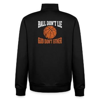 Ball Dont Lie God Dont Either Christlicher - Unisex Organic Zip Sweatshirt von Stanley/Stella - Schwarz - Hinten - AI Model Male 185 light (185cm)
