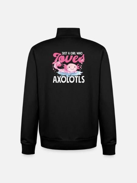 Cute Axolotl Kawaii Axolotl Lover - Unisex Organic Zip Sweatshirt by Stanley/Stella - black