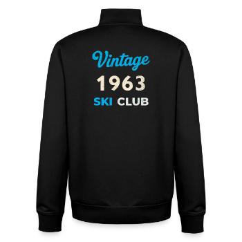 Vintage 1963 – Ski Club Retro Birth Year Gift - Unisex Organic Zip Sweatshirt by Stanley/Stella - black - Back - AI Model Male 185 light (185cm)