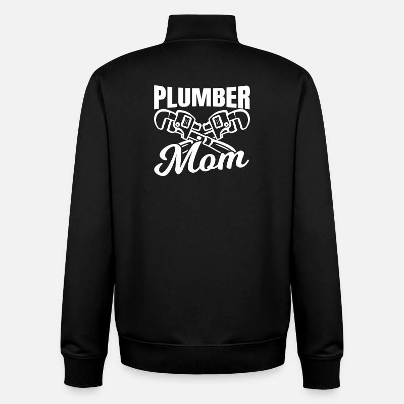 Maman plombière - Sweat zippé unisexe en coton bio Stanley/Stella - noir